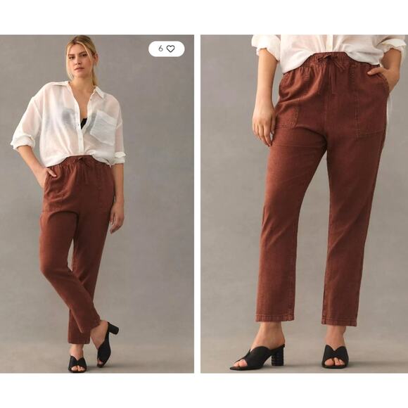 Pilcro by Anthropologie Pants - PILCRO Anthropologie Linen Blend Drawstring Pull On Pants Trousers Size S